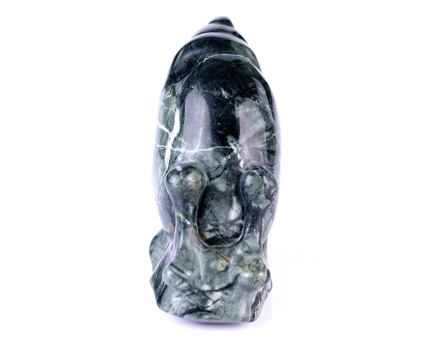 3.4" Jiulong Jade Hand Carved Crystal Snail Sculpture Crystallumi