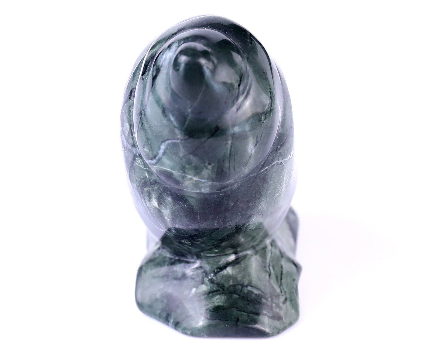 3.4" Jiulong Jade Hand Carved Crystal Snail Sculpture Crystallumi