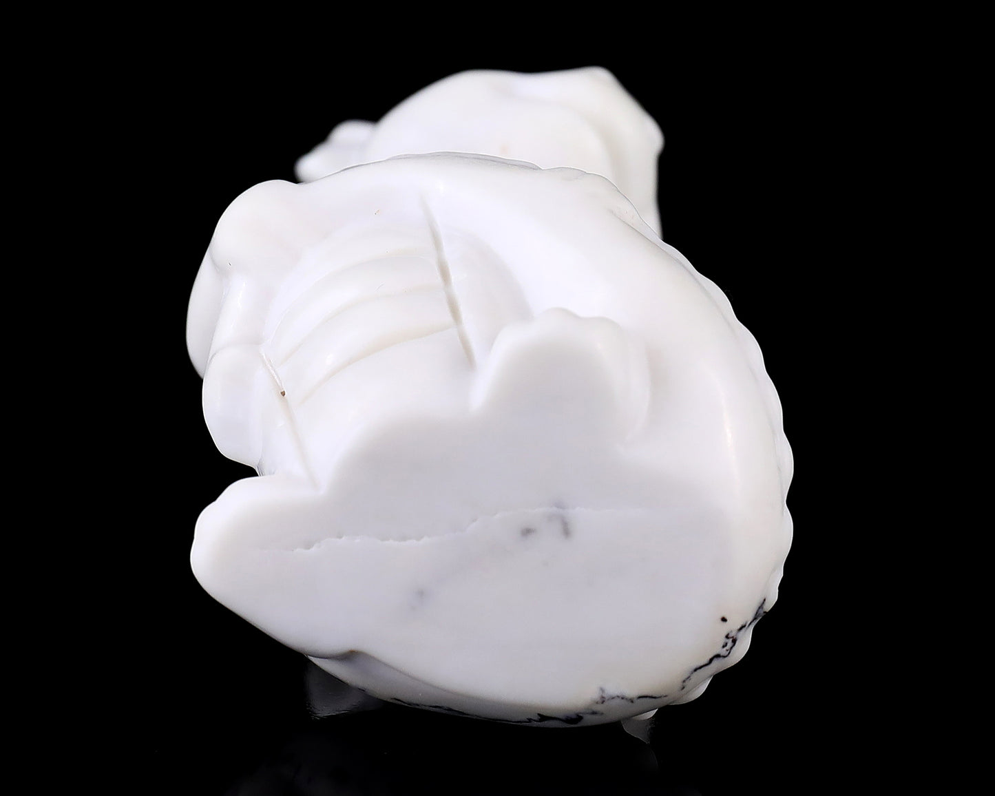 3.4" White Jade Agate Hand Carved Crystal Cute Baby Dragon Sculpture Crystallumi