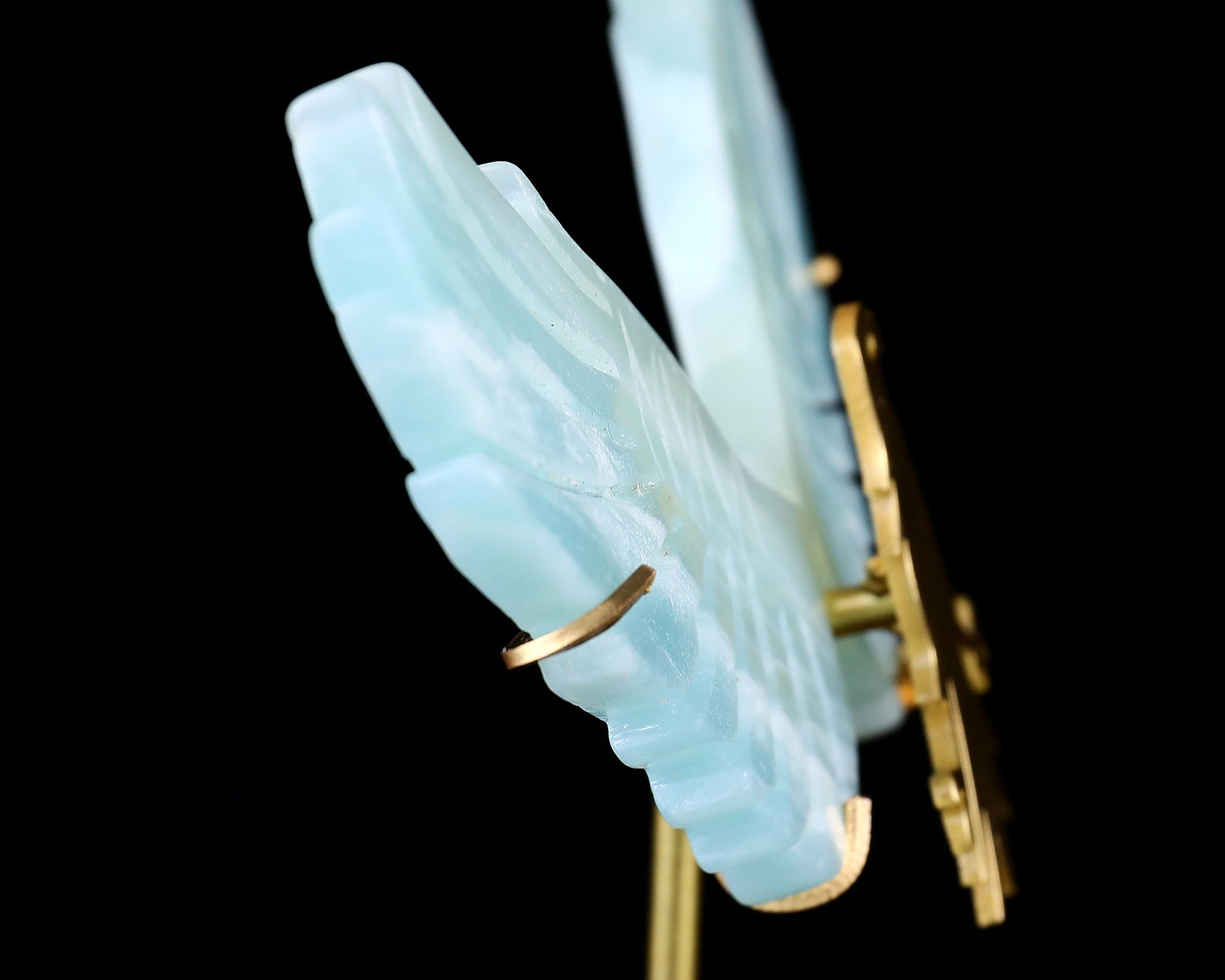 3.5" Amazonite Hand Carved Crystal Eagle Wings Sculpture Crystallumi