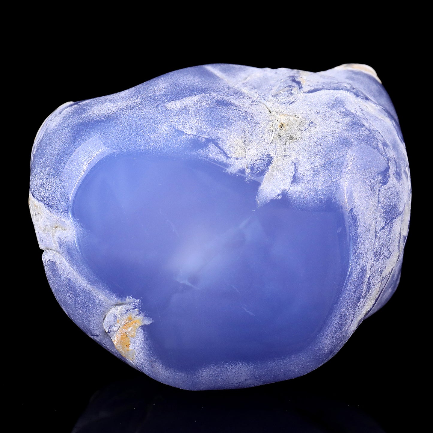 3.6" Blue Chalcedony Hand Carved Crystal Bowl Crystallumi