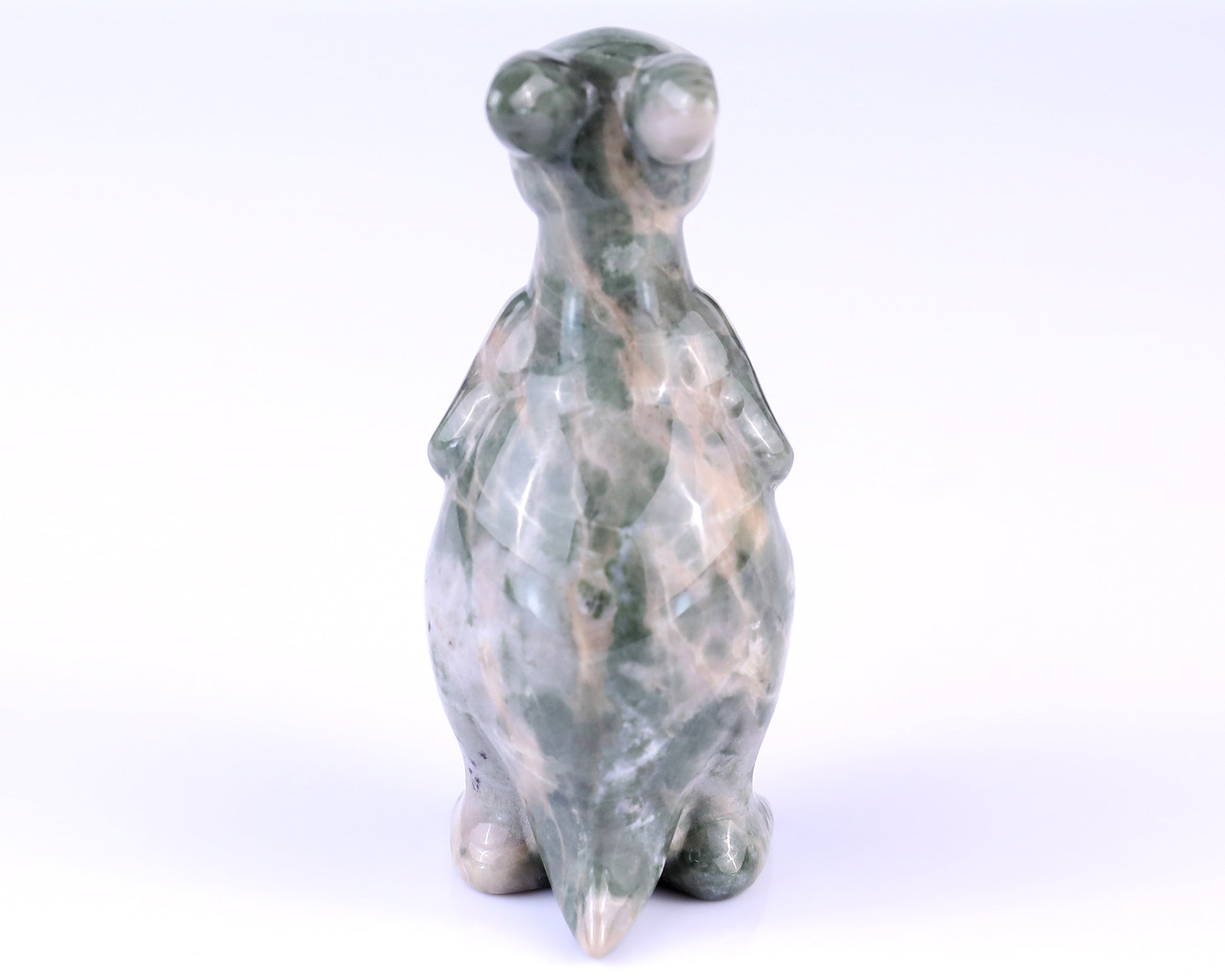 3.6" Jiulong Jade Hand Carved Crystal Kangaroo Sculpture Crystallumi