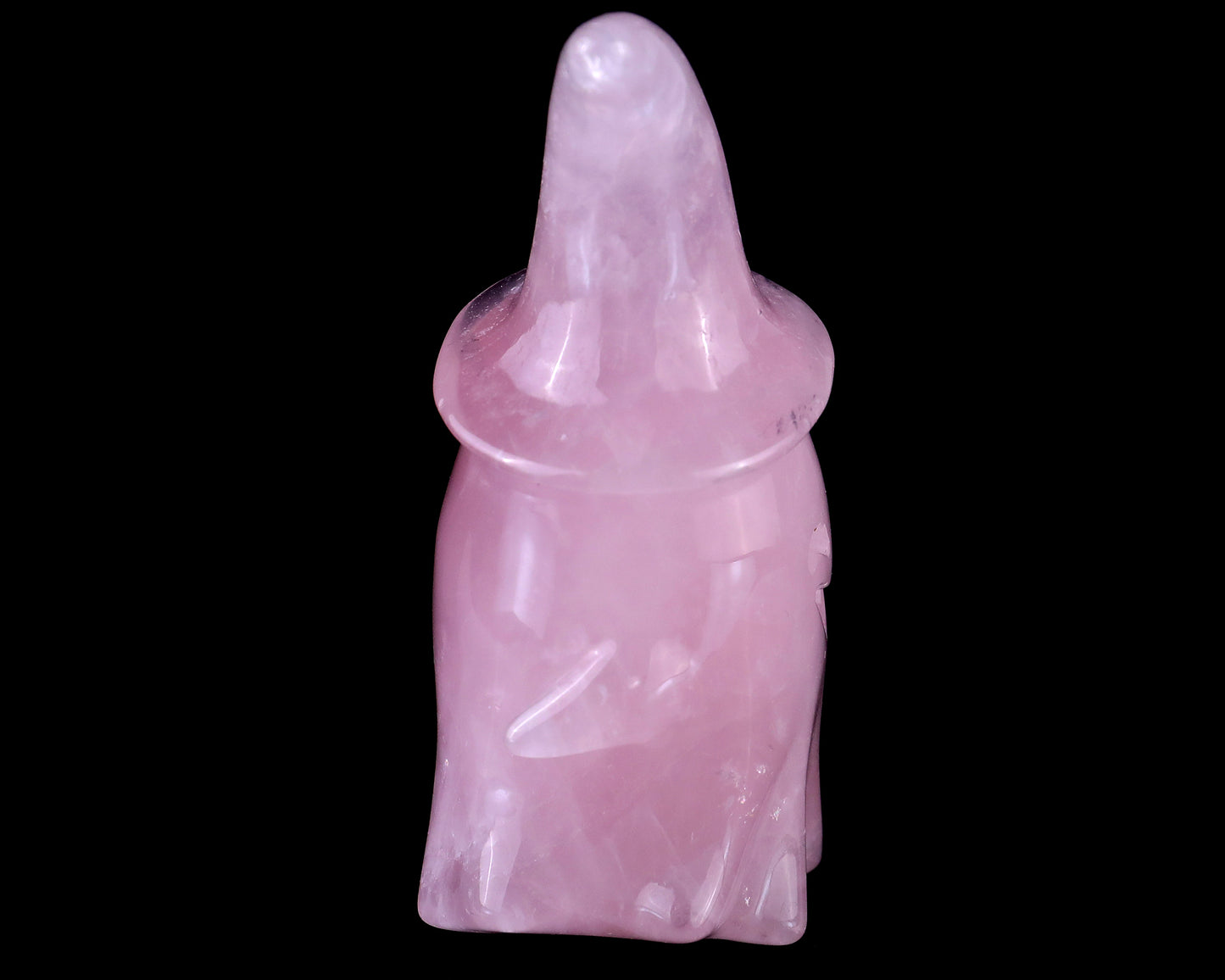 3.6” Natural Rose Quartz Hand Carved Crystal Wizard Ghost Sculpture, Halloween Gift Crystallumi