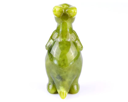 3.6" New Jade Hand Carved Crystal Kangaroo Sculpture Crystallumi