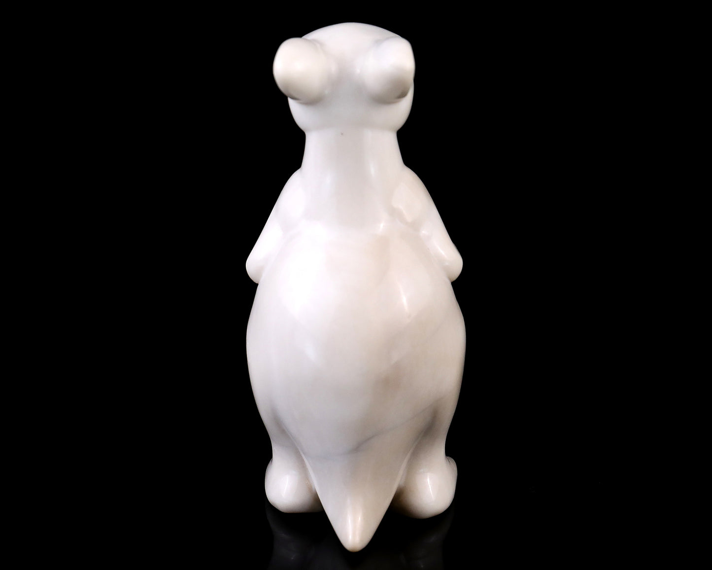 3.6" White Jade Hand Carved Crystal Kangaroo Sculpture Crystallumi