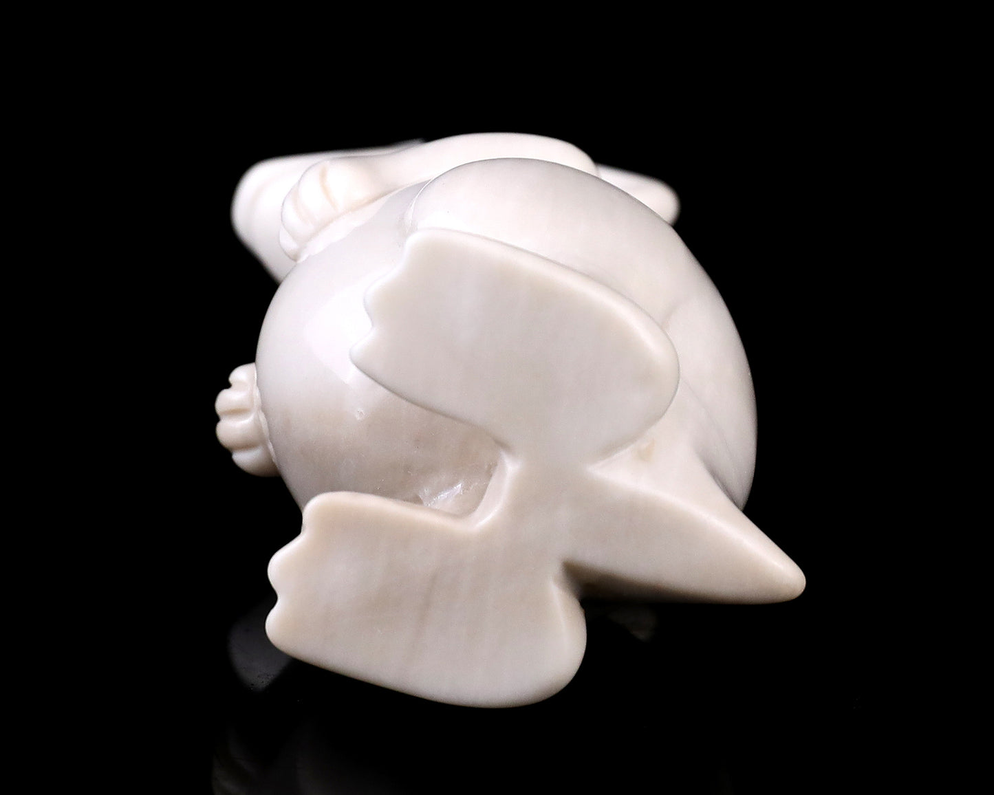 3.6" White Jade Hand Carved Crystal Kangaroo Sculpture Crystallumi