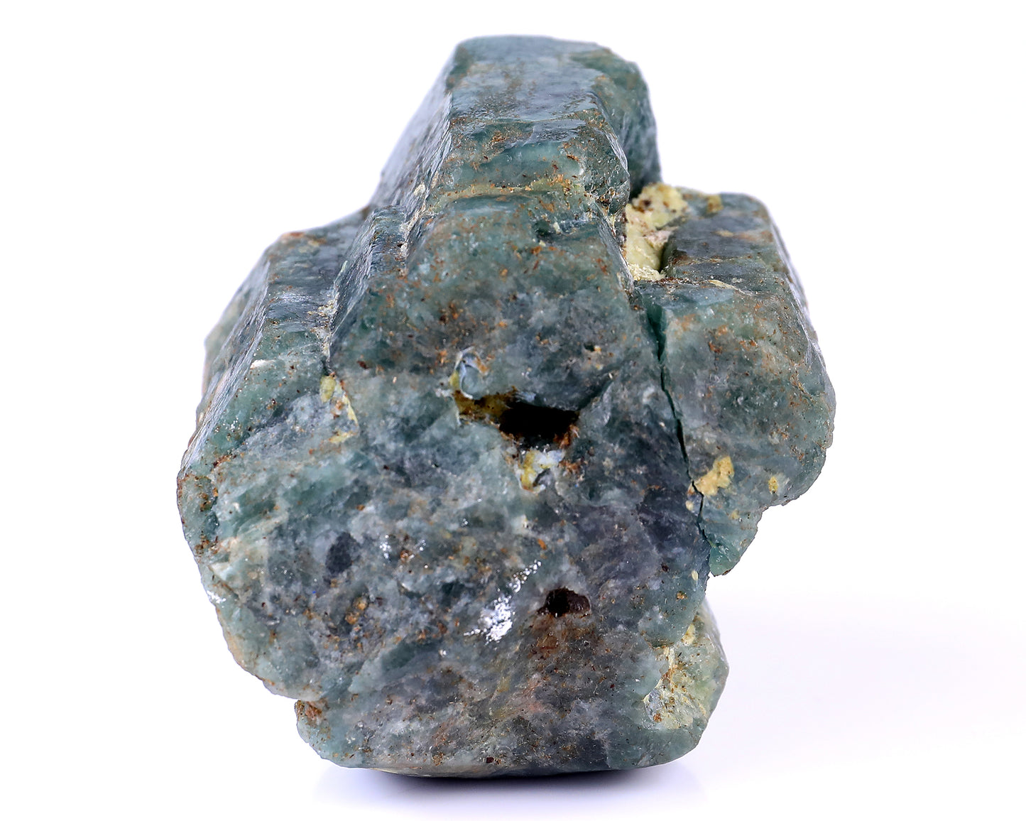 3.7" Blue Apatite Hand Carved Mineral Specimen Skull Sculpture Crystallumi