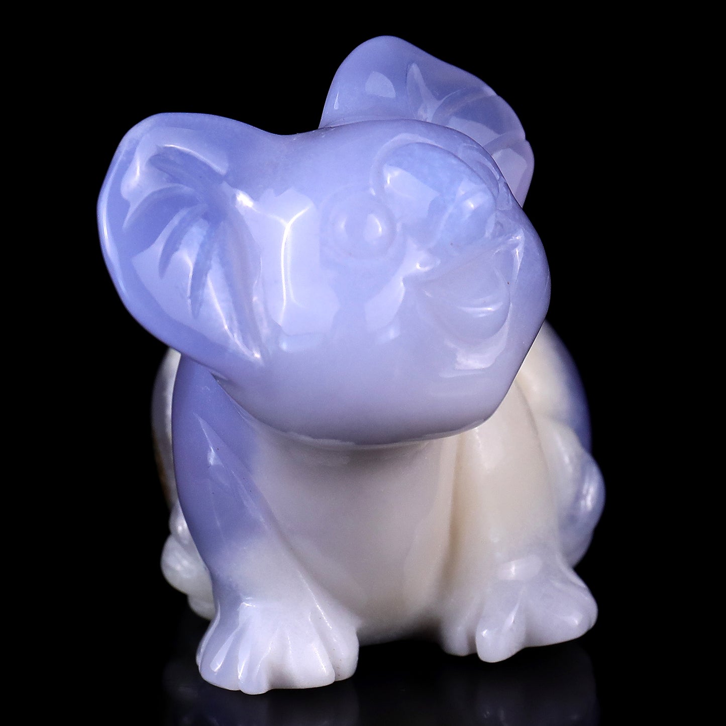 3.7" Blue Chalcedony Hand Carved Crystal Koala Sculpture Crystallumi