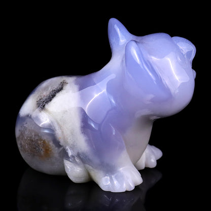 3.7" Blue Chalcedony Hand Carved Crystal Koala Sculpture Crystallumi