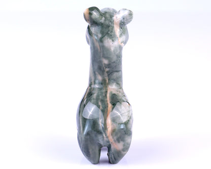 3.7" Jiulong Jade Hand Carved Crystal Alpaca Sculpture Crystallumi