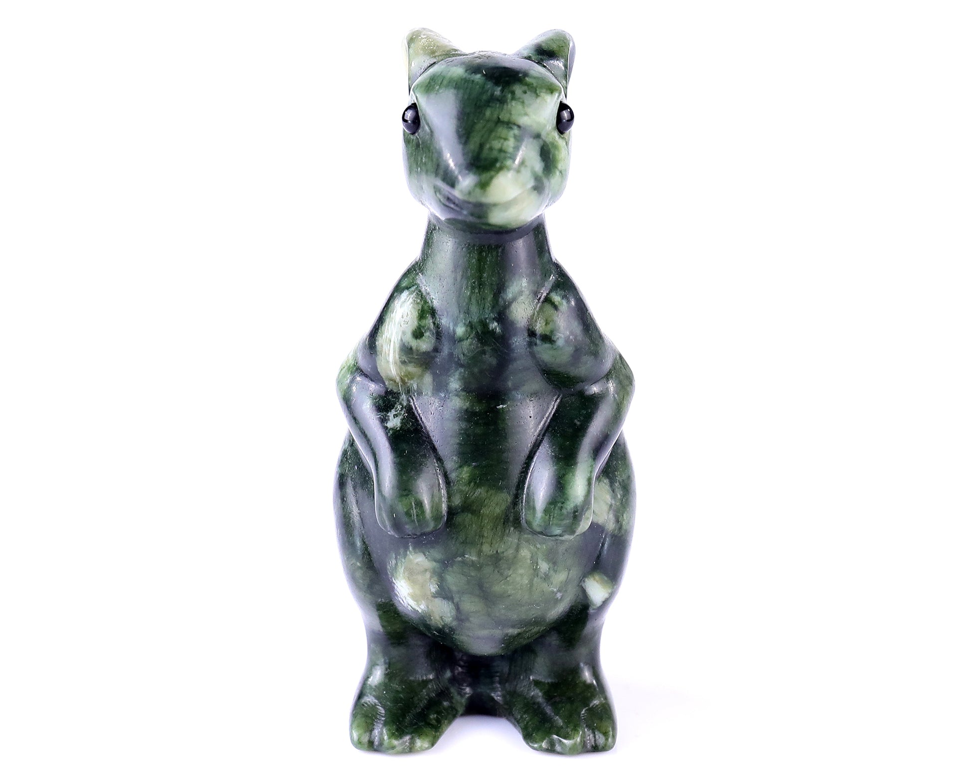 3.7" New Jade Hand Carved Crystal Kangaroo Sculpture Crystallumi