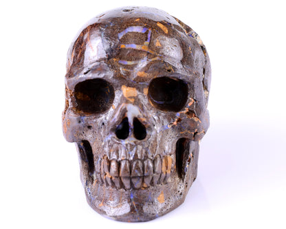 3.7" Opal Hand Carved Crystal Realistic Skull Sculpture Crystallumi