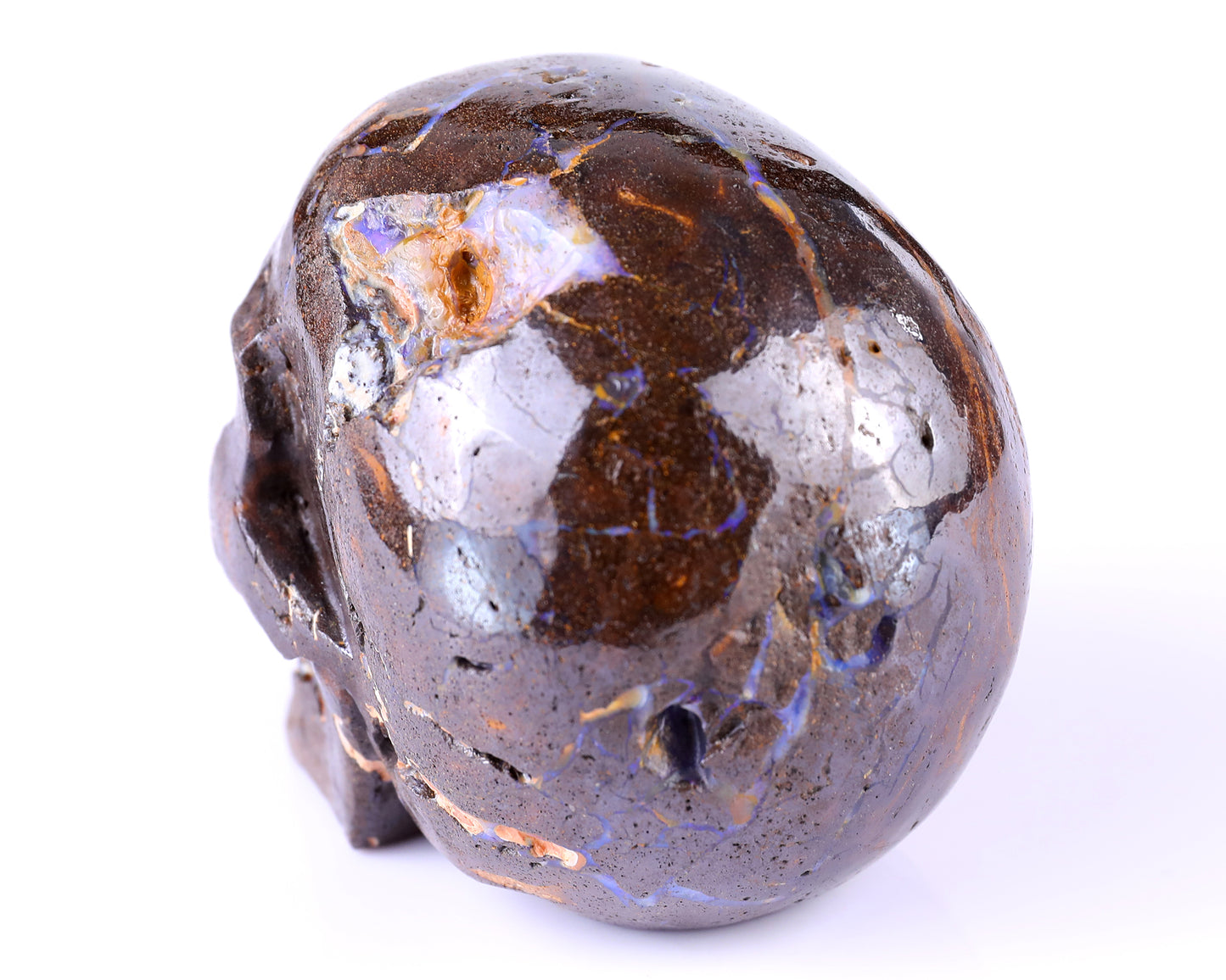 3.7" Opal Hand Carved Crystal Realistic Skull Sculpture Crystallumi