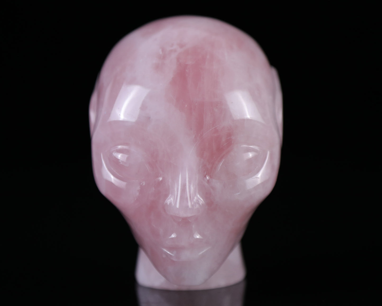 3.7" Rose Quartz Hand Carved Crystal Elf Alien Sculpture Crystallumi