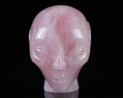 3.7" Rose Quartz Hand Carved Crystal Elf Alien Sculpture Crystallumi