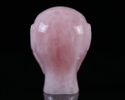 3.7" Rose Quartz Hand Carved Crystal Elf Alien Sculpture Crystallumi