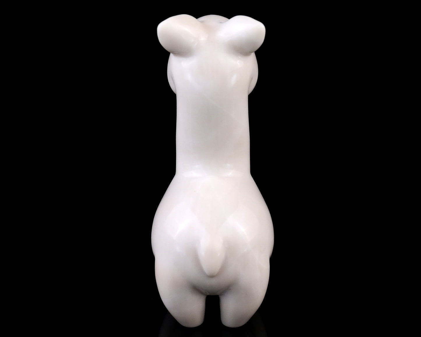 3.7" White Jade Hand Carved Crystal Alpaca Sculpture Crystallumi