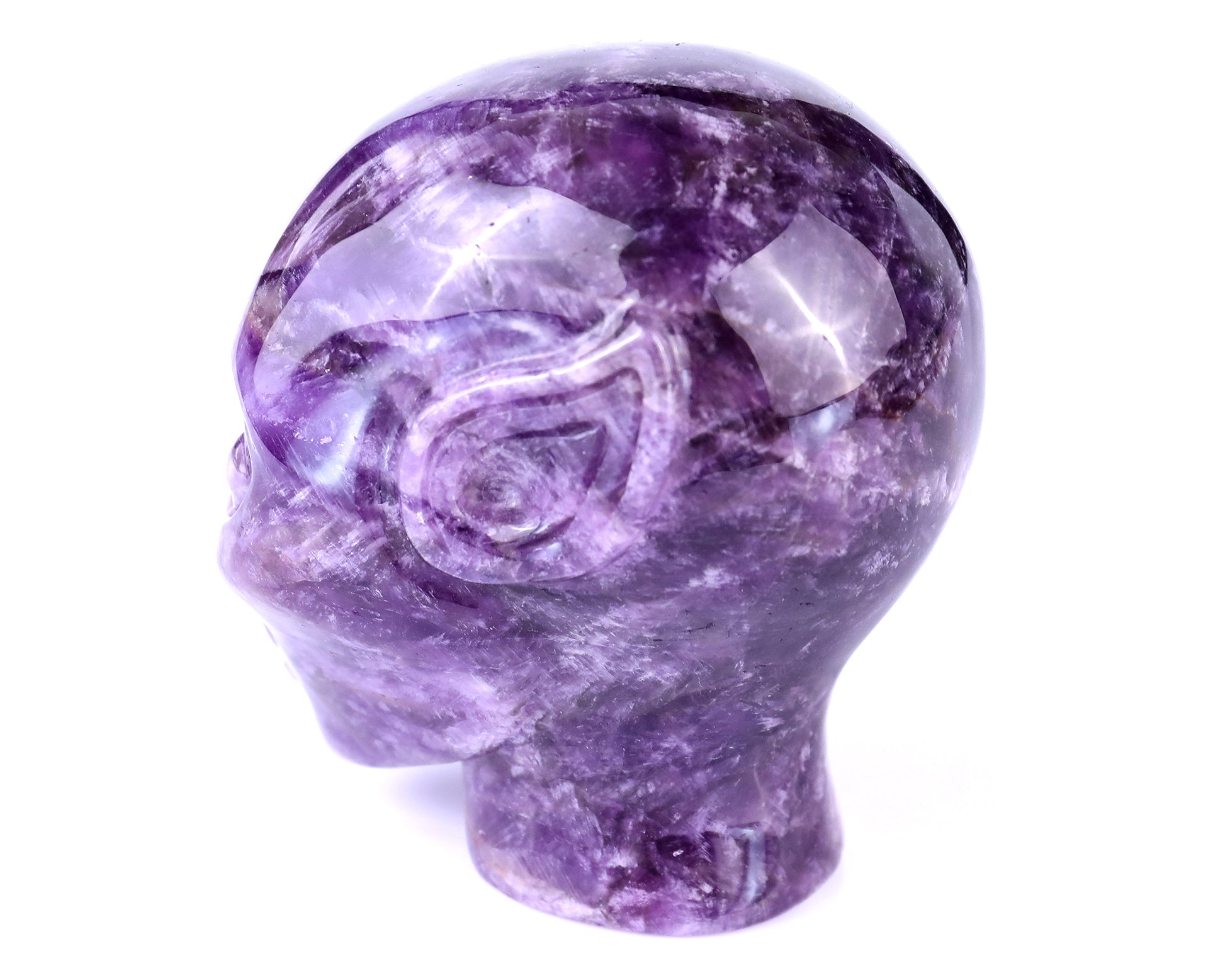 3.8" Dream Amethyst Hand Carved Crystal Elf Alien Sculpture Crystallumi