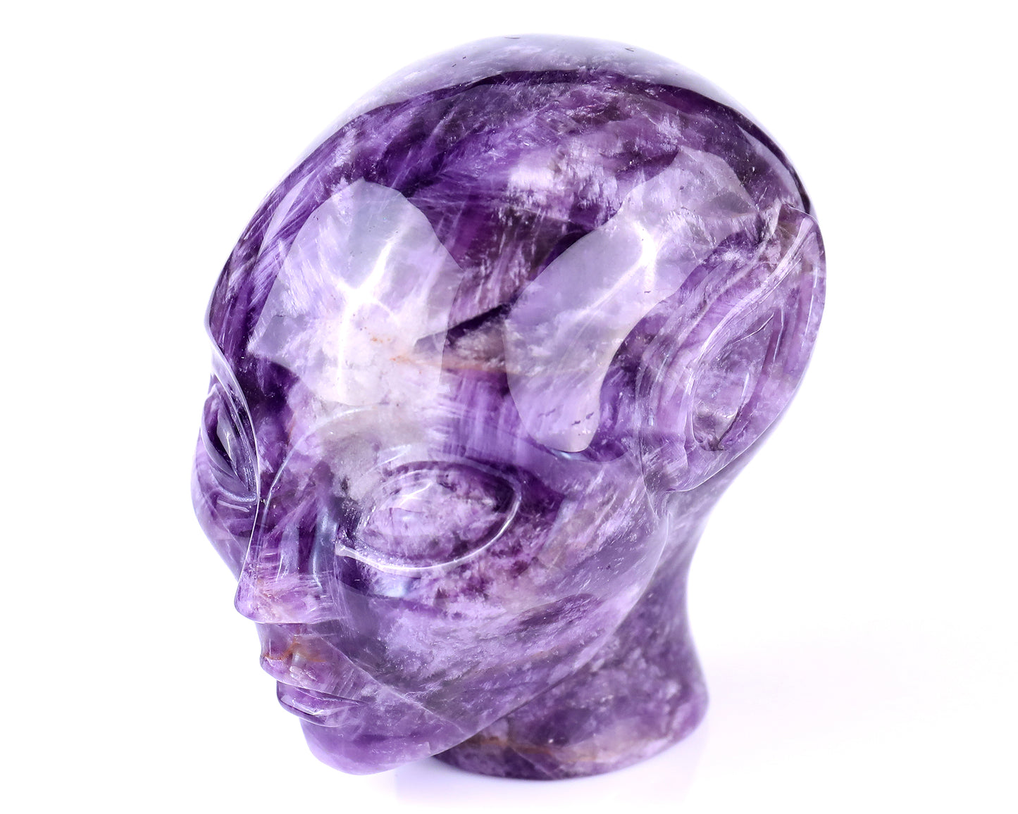 3.8" Dream Amethyst Hand Carved Crystal Elf Alien Sculpture Crystallumi