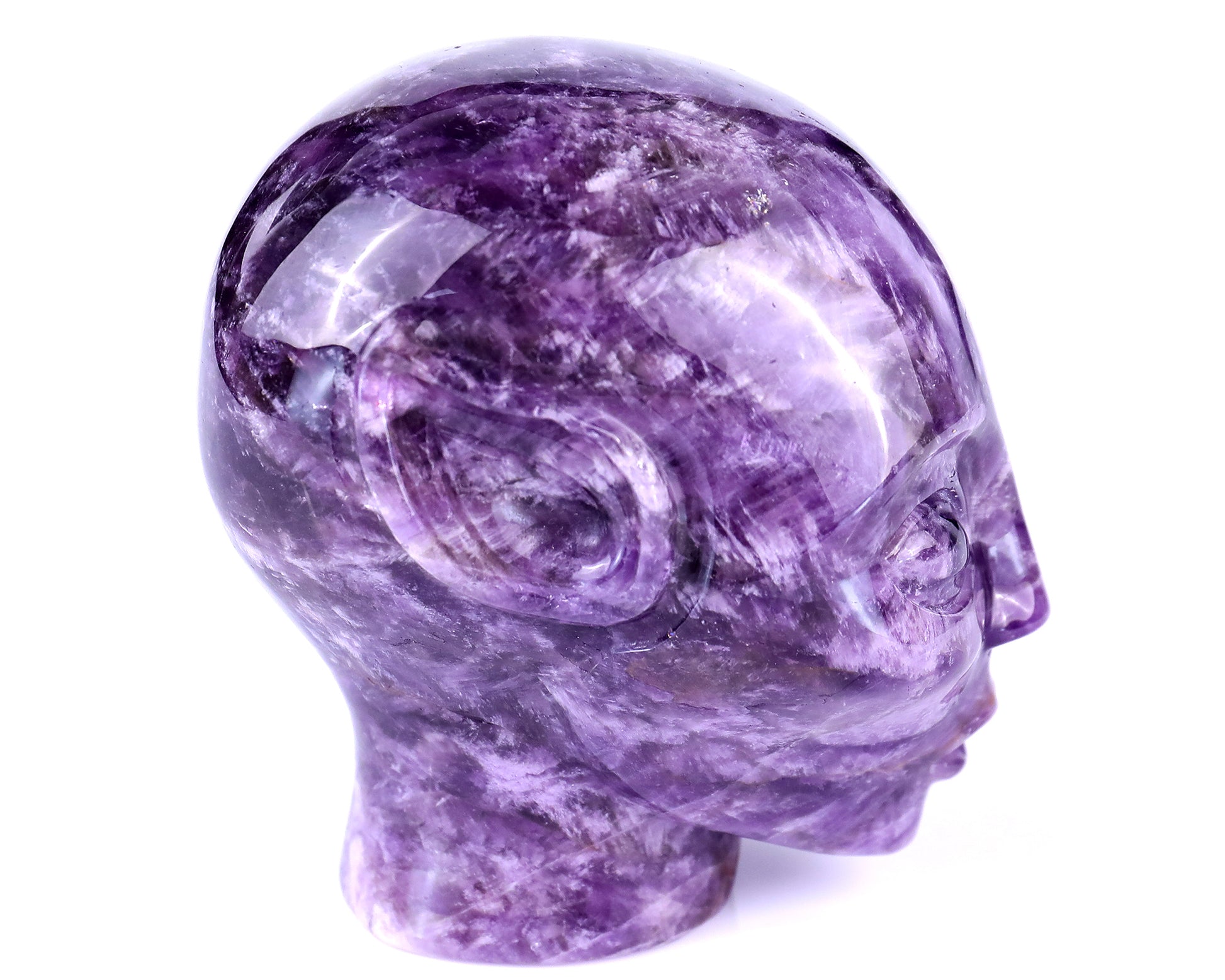 3.8" Dream Amethyst Hand Carved Crystal Elf Alien Sculpture Crystallumi