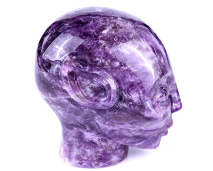 3.8" Dream Amethyst Hand Carved Crystal Elf Alien Sculpture Crystallumi