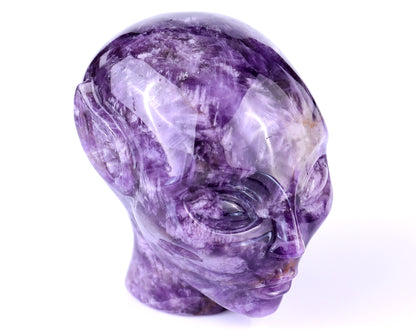 3.8" Dream Amethyst Hand Carved Crystal Elf Alien Sculpture Crystallumi