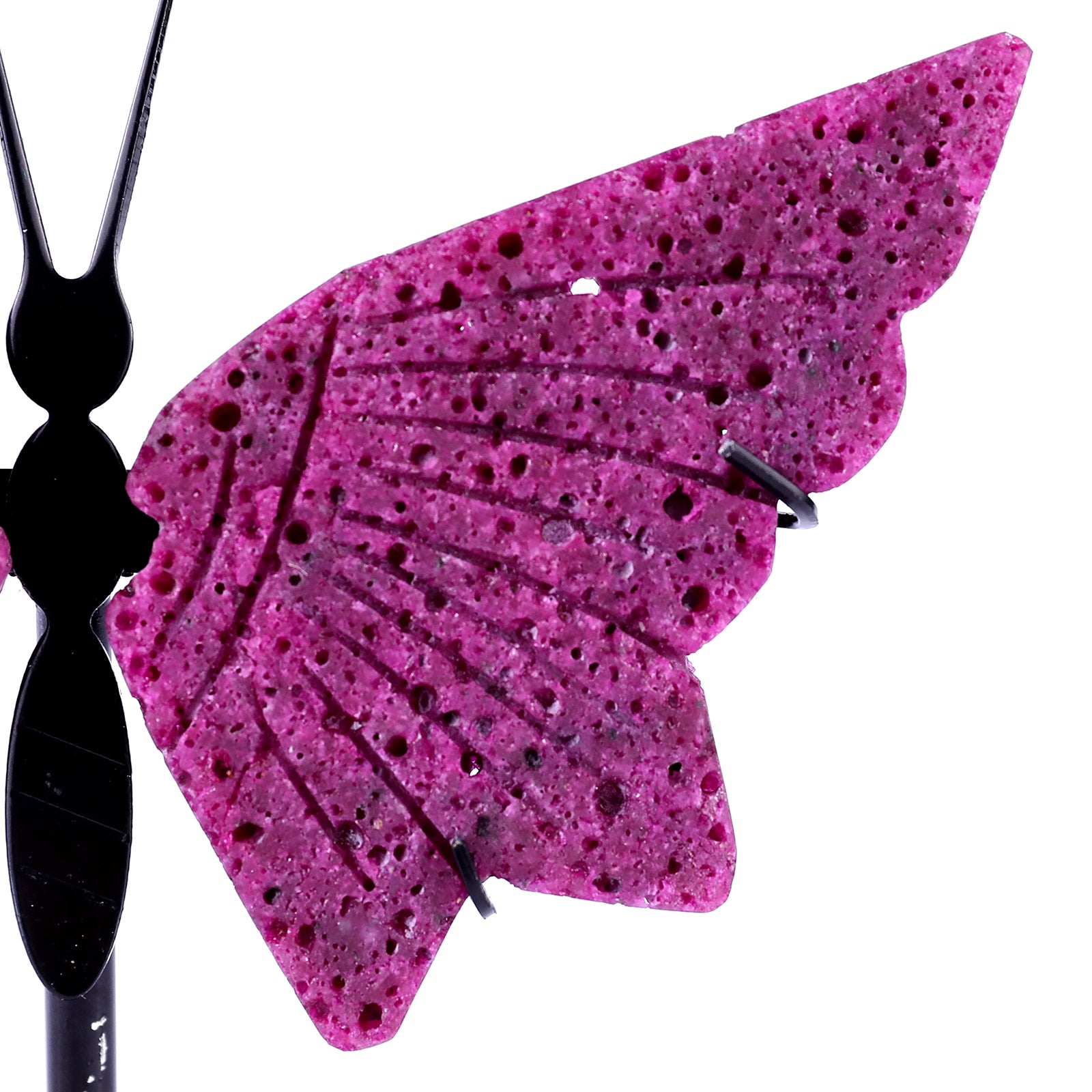 3.8" Hot Lava Stone Hand Carved Crystal Butterfly Wings Sculpture Crystallumi