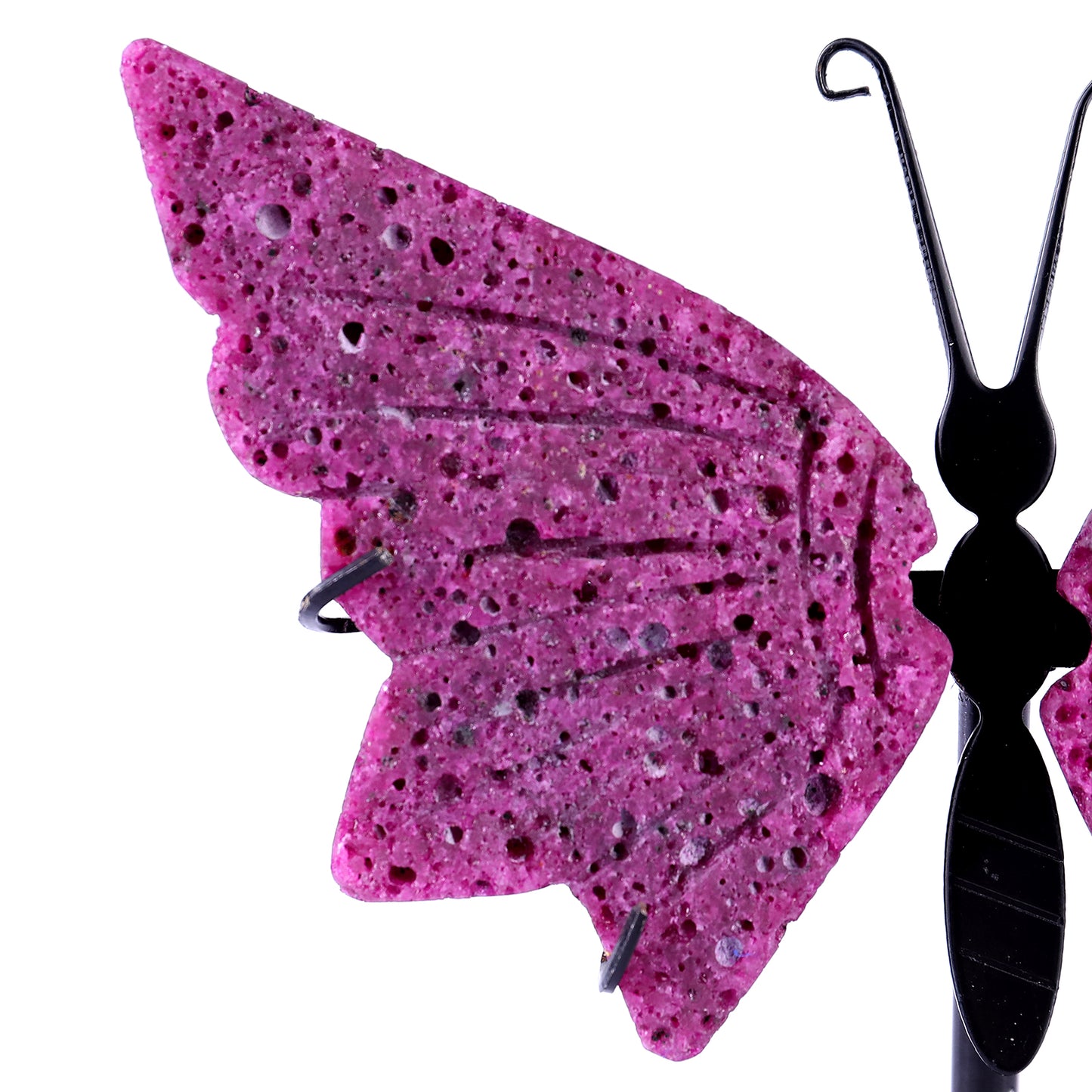 3.8" Hot Lava Stone Hand Carved Crystal Butterfly Wings Sculpture Crystallumi