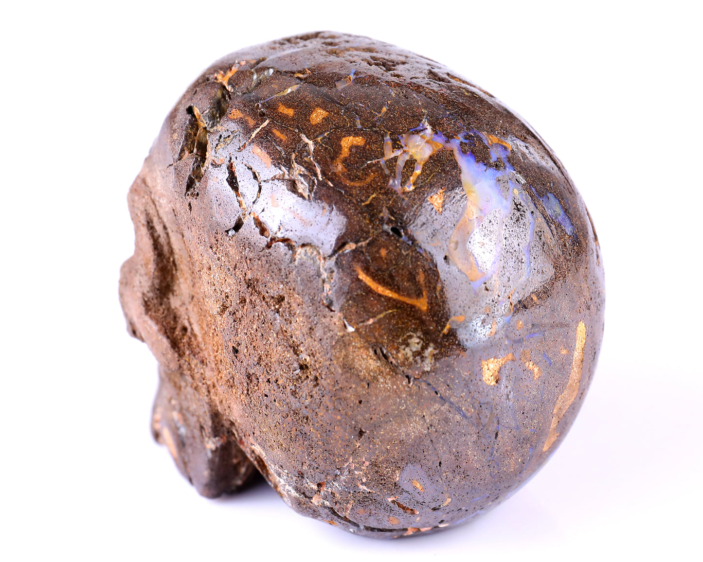 3.8" Opal Hand Carved Crystal Realistic Skull Sculpture Crystallumi