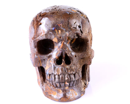 3.8" Opal Hand Carved Crystal Realistic Skull Sculpture Crystallumi