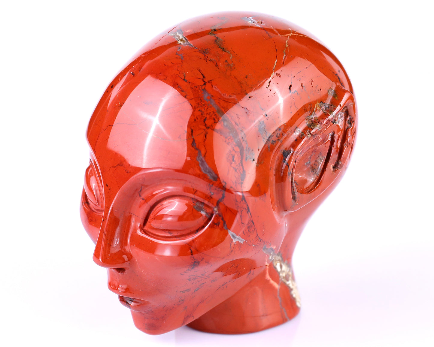 3.8" Red Jasper Hand Carved Crystal Elf Alien Sculpture Crystallumi