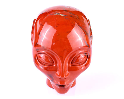 3.8" Red Jasper Hand Carved Crystal Elf Alien Sculpture Crystallumi