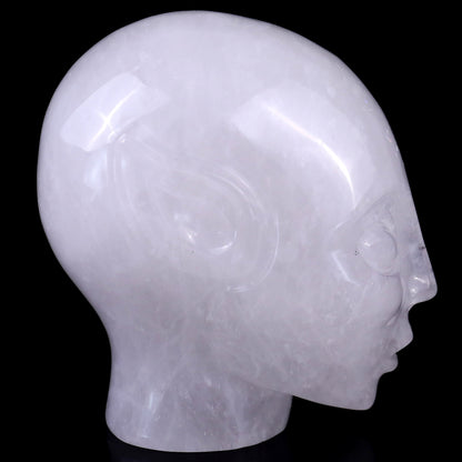 3.9" Angolan Quartz Rock Hand Carved Crystal Elf Alien Sculpture Crystallumi