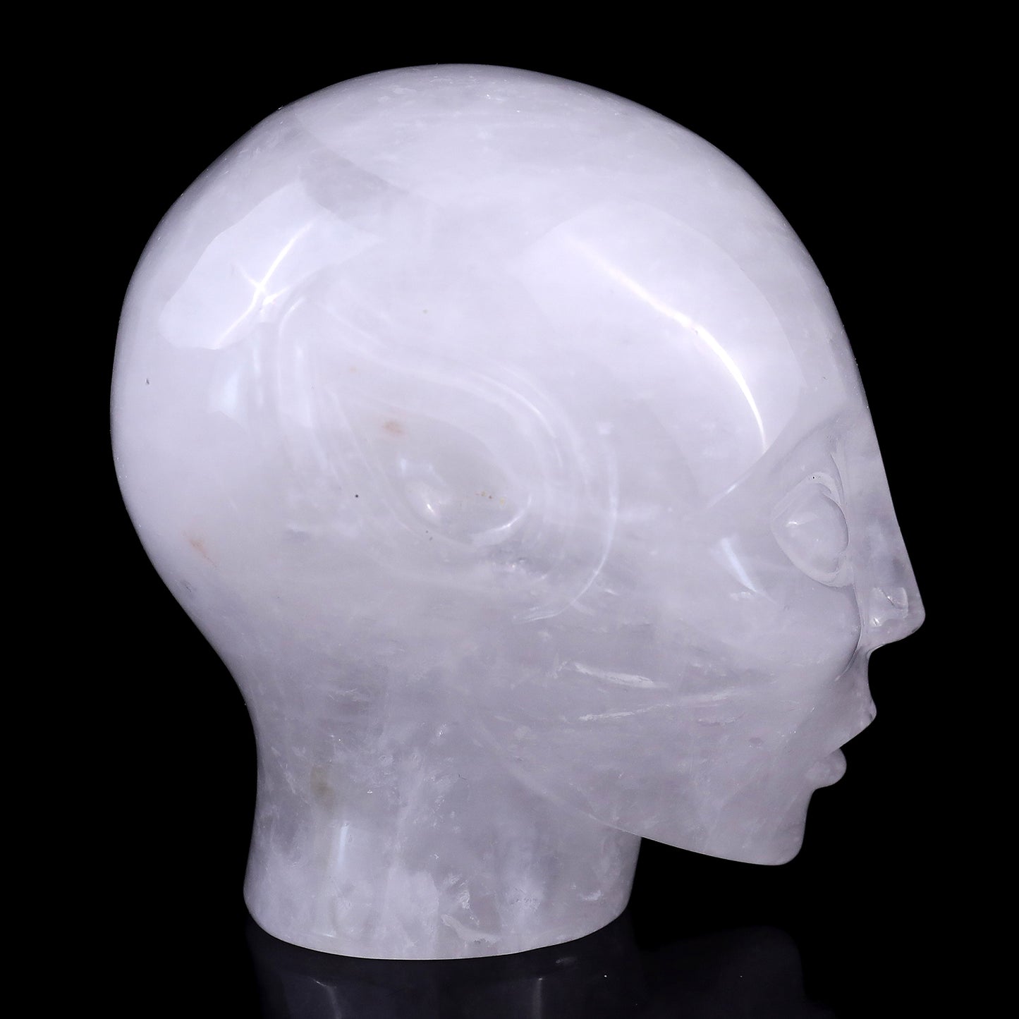 3.9" Angolan Quartz Rock Hand Carved Crystal Elf Alien Sculpture Crystallumi