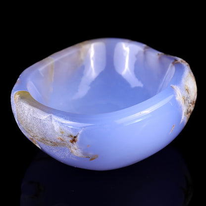 3.9" Blue Chalcedony Hand Carved Crystal Bowl Crystallumi