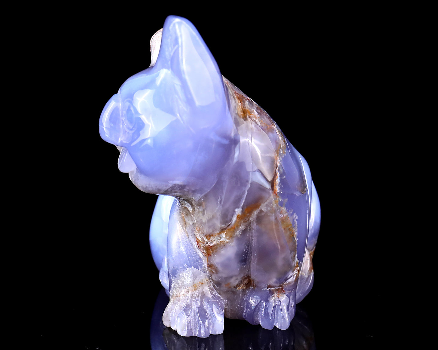 3.9" Blue Chalcedony Hand Carved Crystal Koala Sculpture Crystallumi