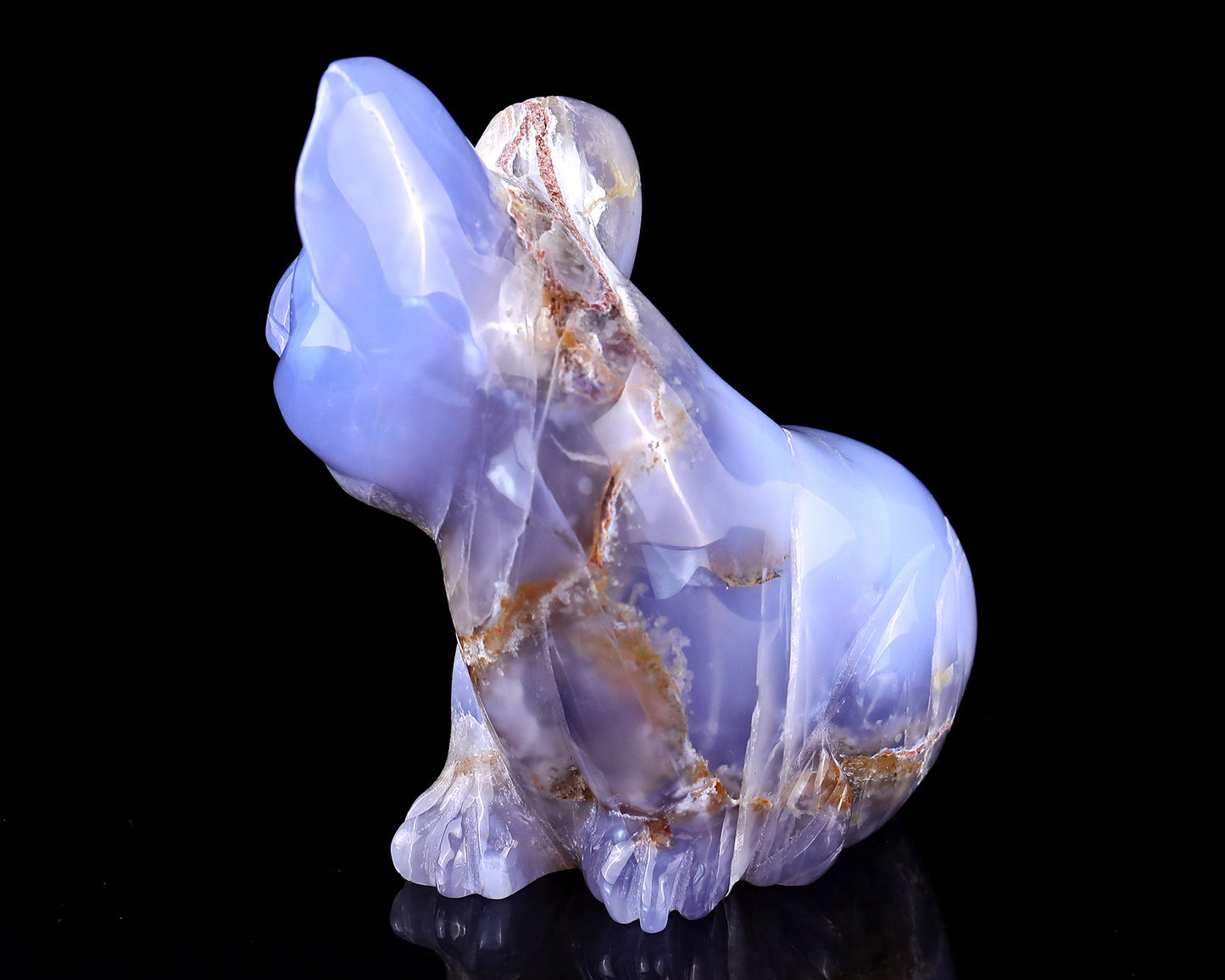 3.9" Blue Chalcedony Hand Carved Crystal Koala Sculpture Crystallumi