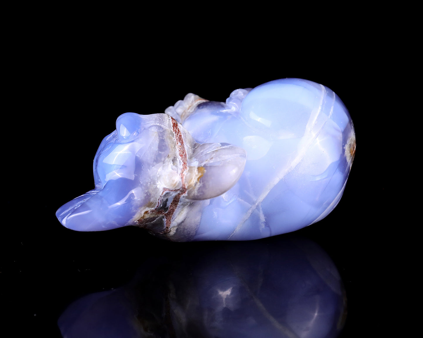 3.9" Blue Chalcedony Hand Carved Crystal Koala Sculpture Crystallumi