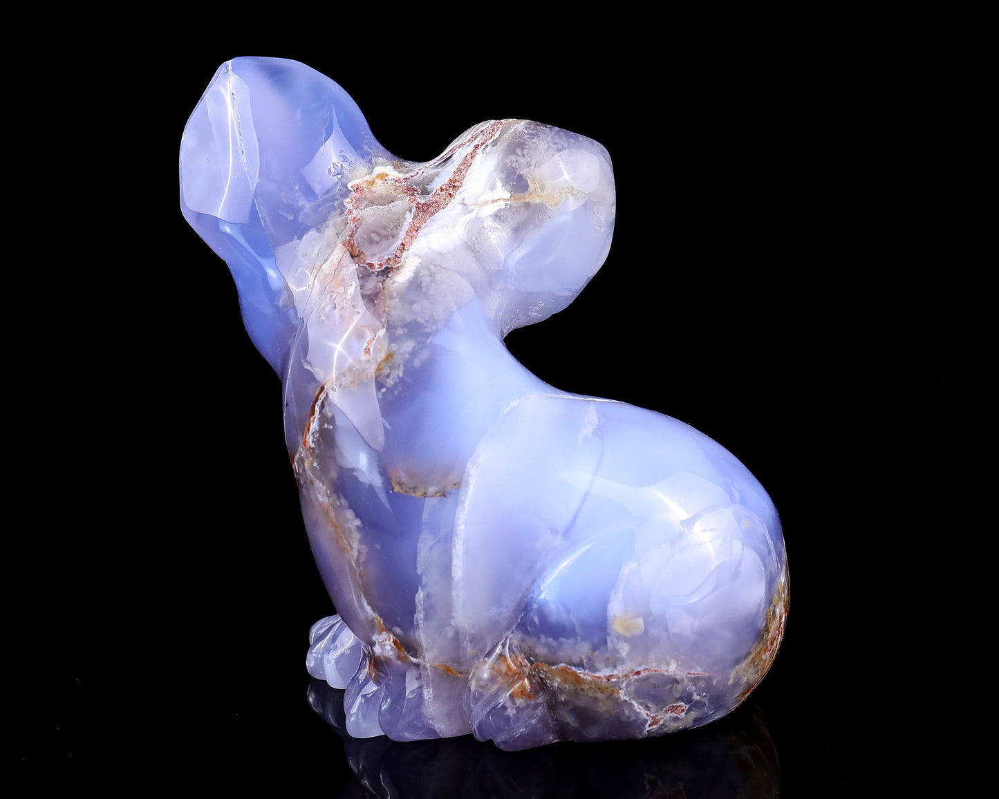 3.9" Blue Chalcedony Hand Carved Crystal Koala Sculpture Crystallumi