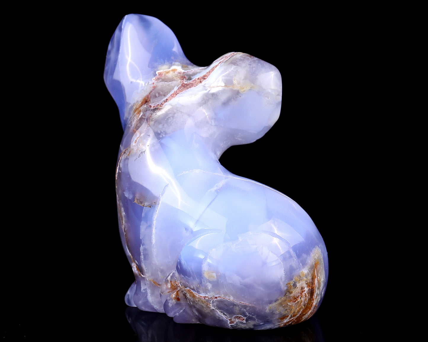 3.9" Blue Chalcedony Hand Carved Crystal Koala Sculpture Crystallumi