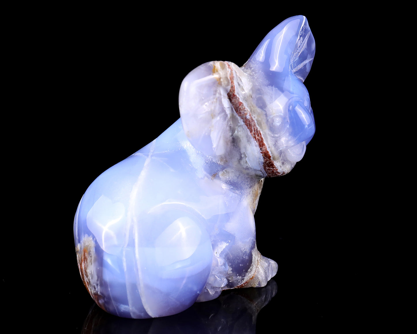 3.9" Blue Chalcedony Hand Carved Crystal Koala Sculpture Crystallumi