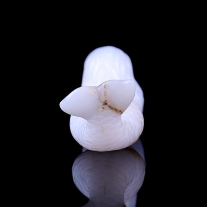 3.9" Blue Chalcedony Hand Carved Crystal Mermaid Sculpture Crystallumi