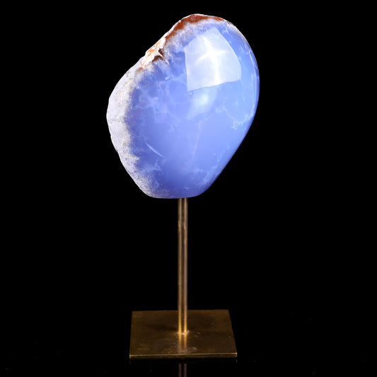 3.9" Blue Chalcedony Hand Carved Crystal Polished Stone Crystallumi