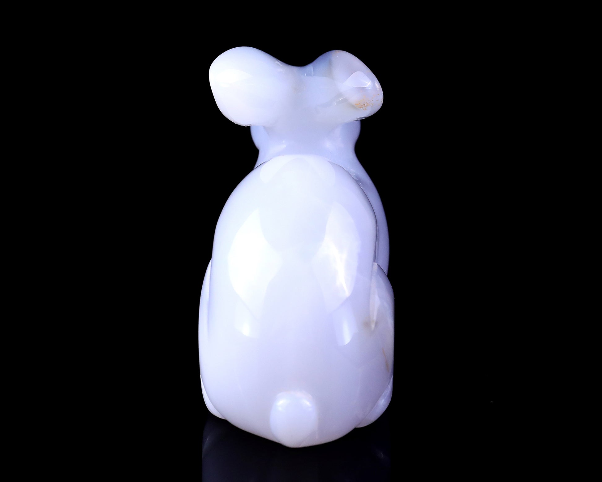 3.9" Blue Chalcedony Hand Carved Crystal Rabbit Sculpture Crystallumi