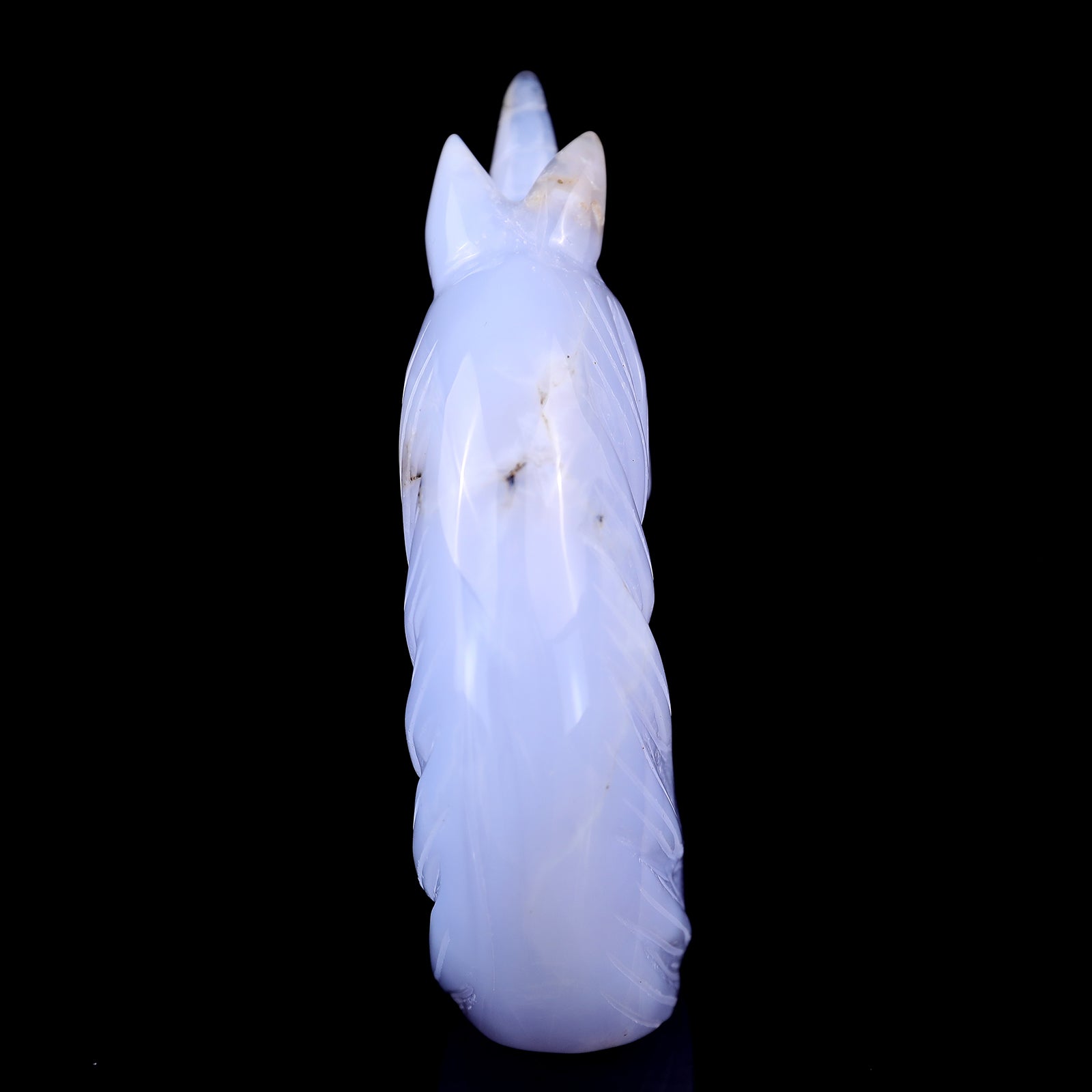 3.9" Blue Chalcedony Hand Carved Crystal Unicorn Sculpture Crystallumi