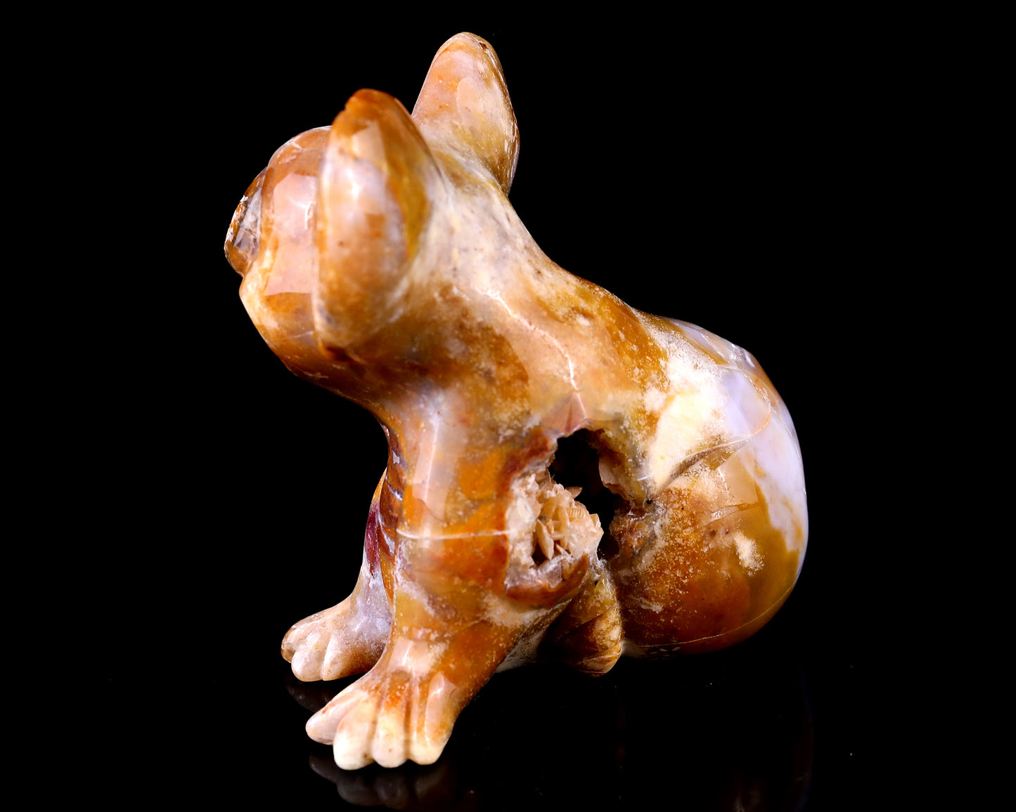 3.9" Chalcedony Hand Carved Crystal Koala Sculpture Crystallumi