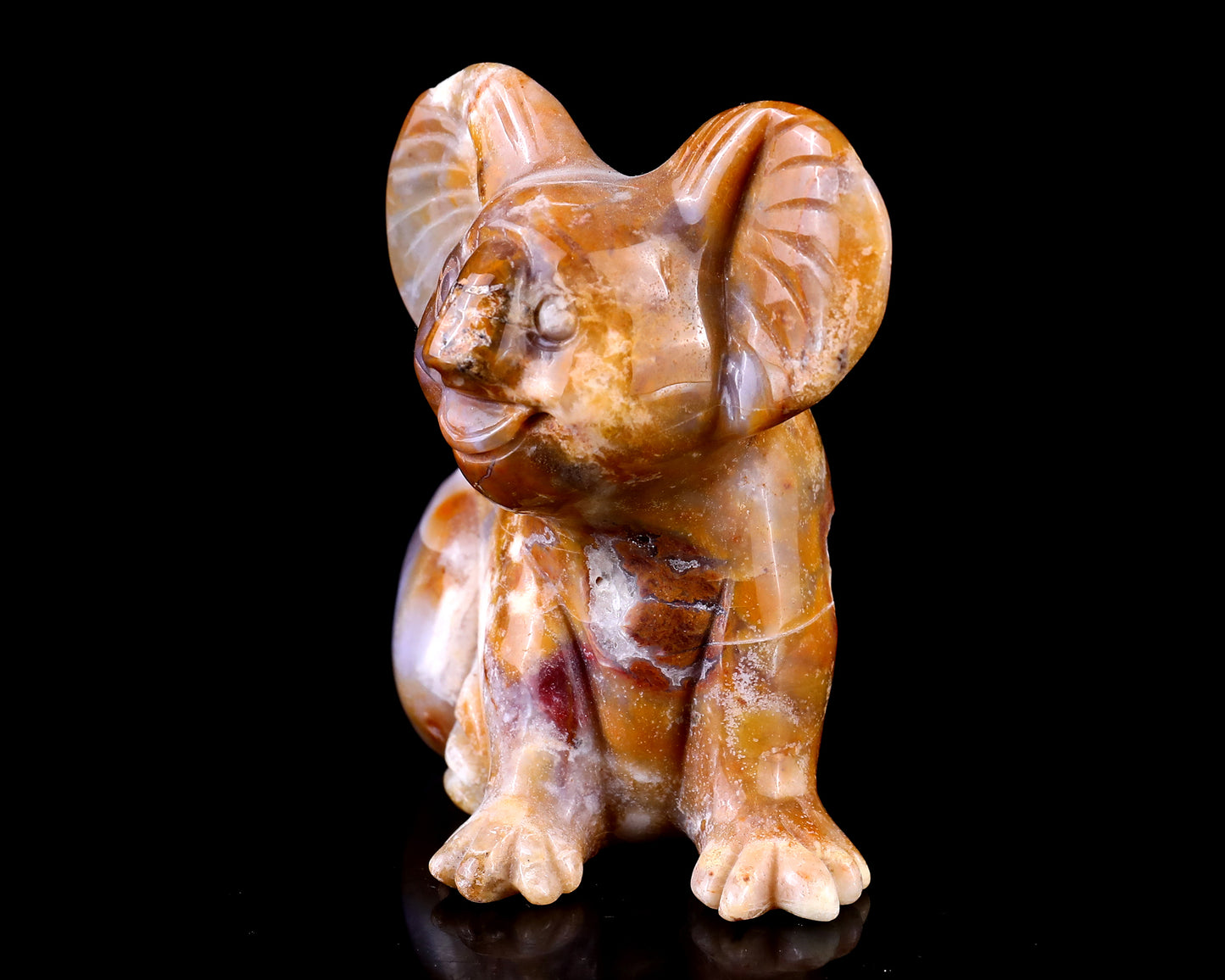 3.9" Chalcedony Hand Carved Crystal Koala Sculpture Crystallumi