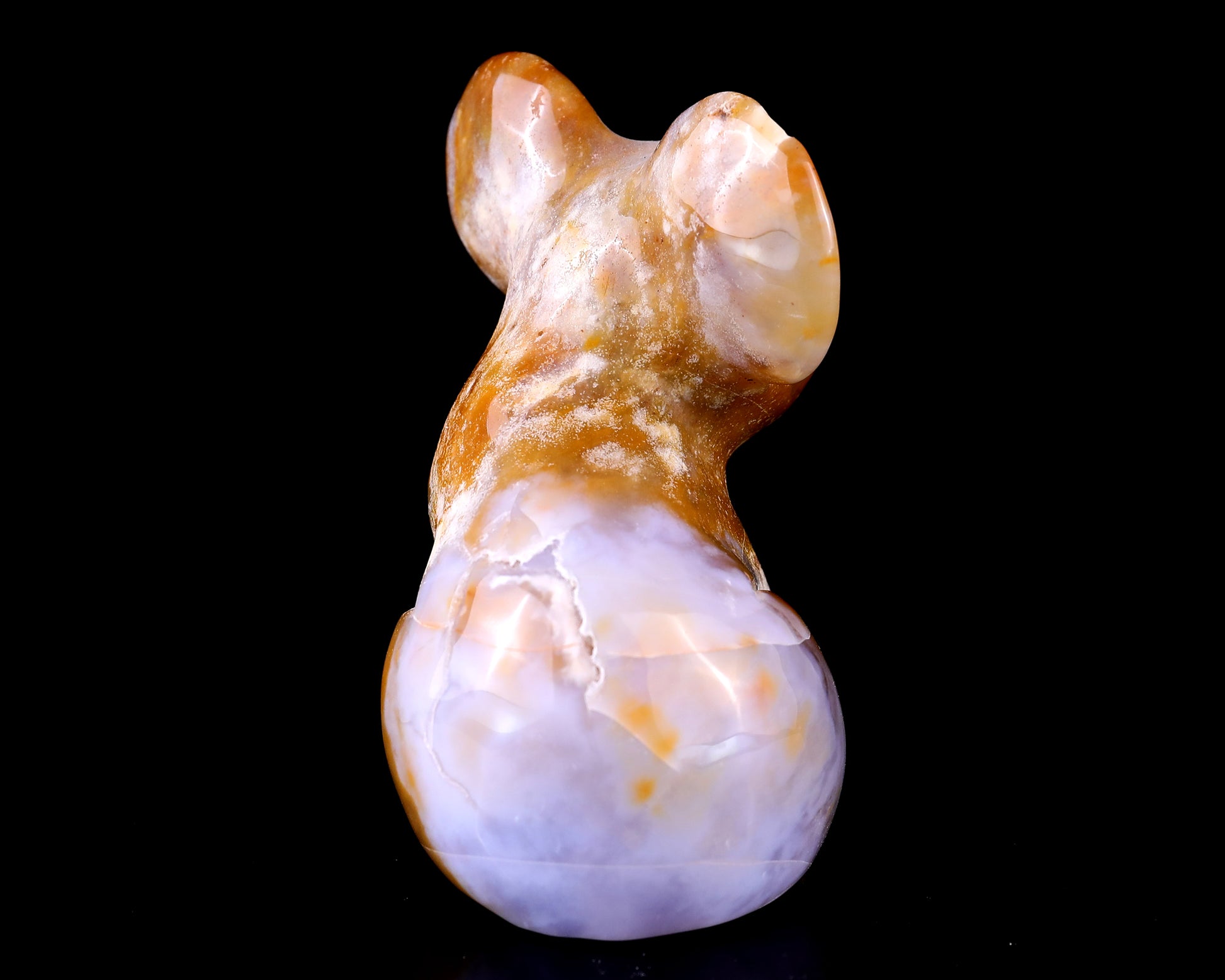 3.9" Chalcedony Hand Carved Crystal Koala Sculpture Crystallumi