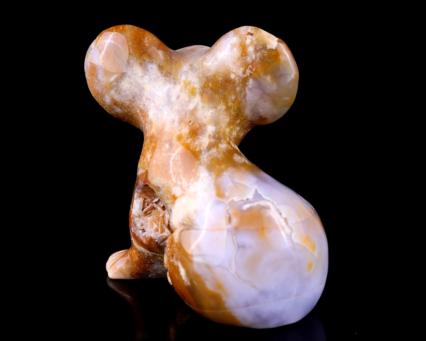 3.9" Chalcedony Hand Carved Crystal Koala Sculpture Crystallumi