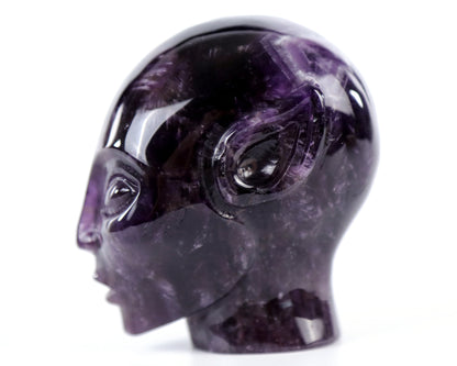 3.9" Dream Amethyst Agate Hand Carved Crystal Elf Alien Sculpture Crystallumi